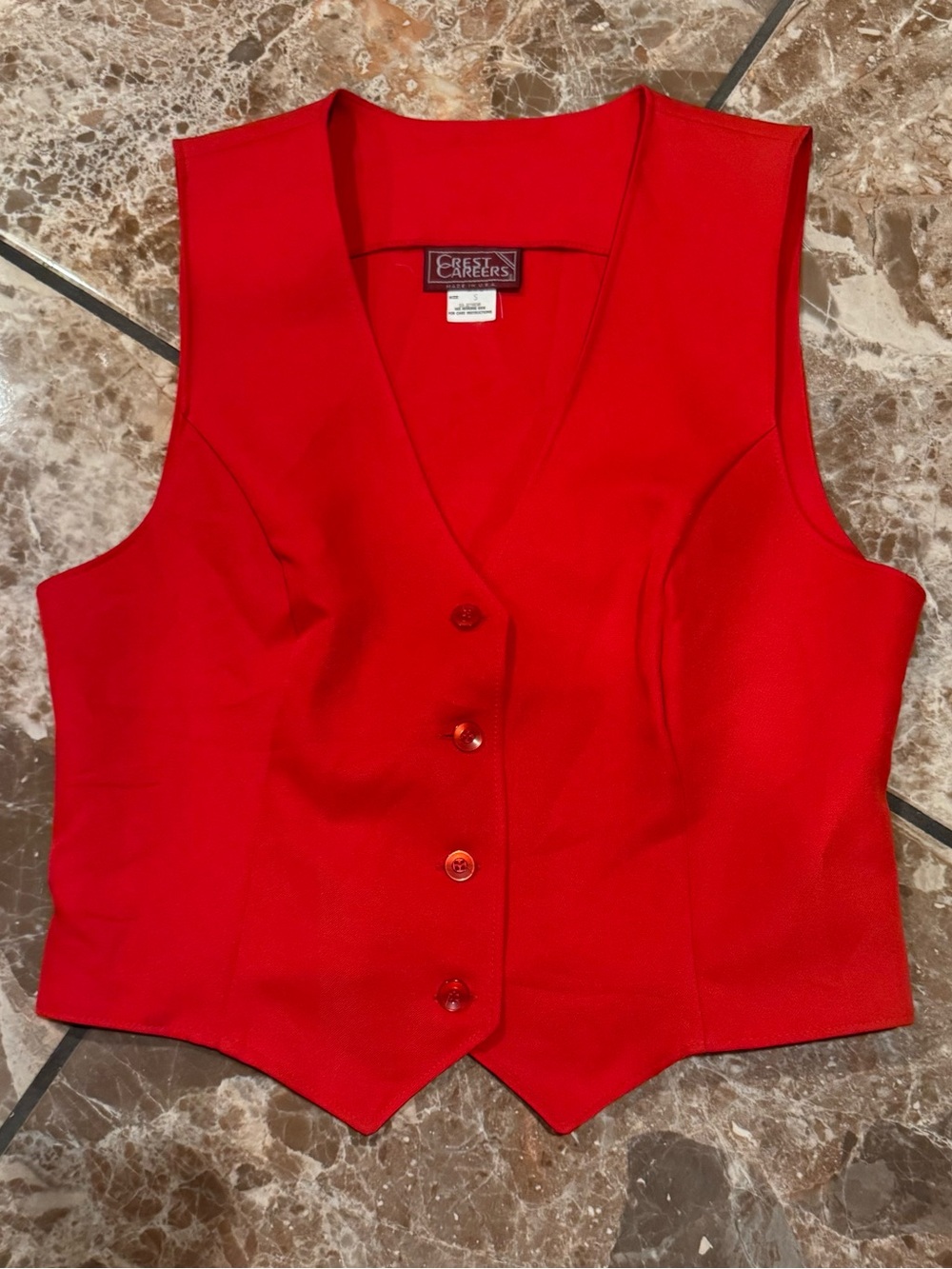Women's Red Button Front Vest